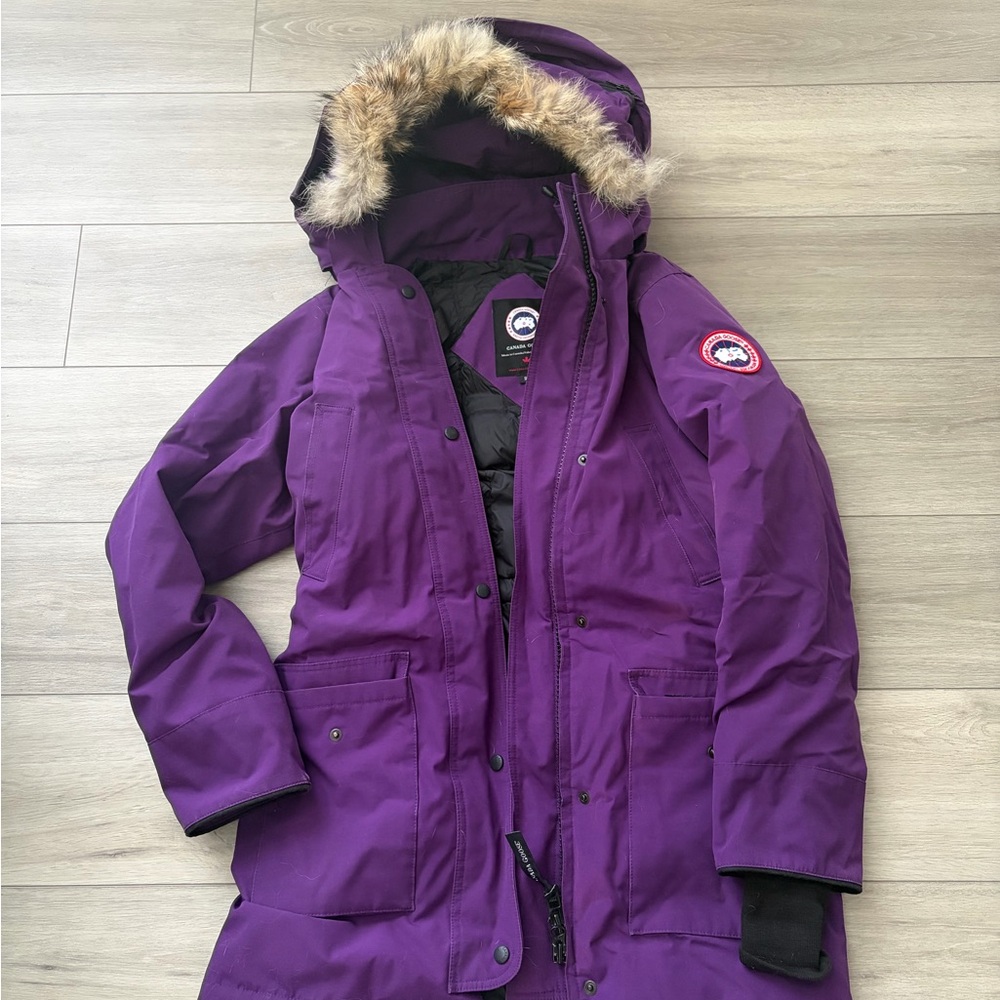 Canada Goose Purple Women's Ski Jacket with Fur Trim